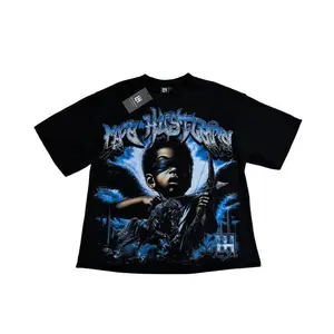 "Life Hustlers “Warrior Girl” Black/Blue Graphic Tee, Gothic Y2K Streetwear Oversized T-Shirt, Black Unisex Cotton Top 2026 "