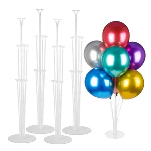 4 Set Balloon Stand Kits – Table Balloon Holder Sticks with Base for Birthday, Graduation & Baby Shower Decor