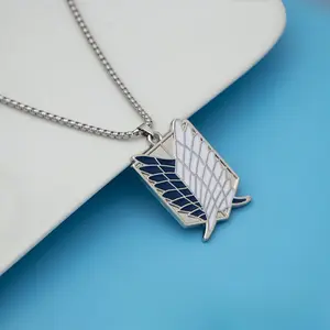 Attack on Titan merchandise: Wings of Freedom necklace, trendy and unique, Survey Corps anime accessory pendant