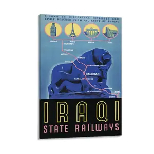 Iraq Railway Poster Vintage Travel Poster Decor Print