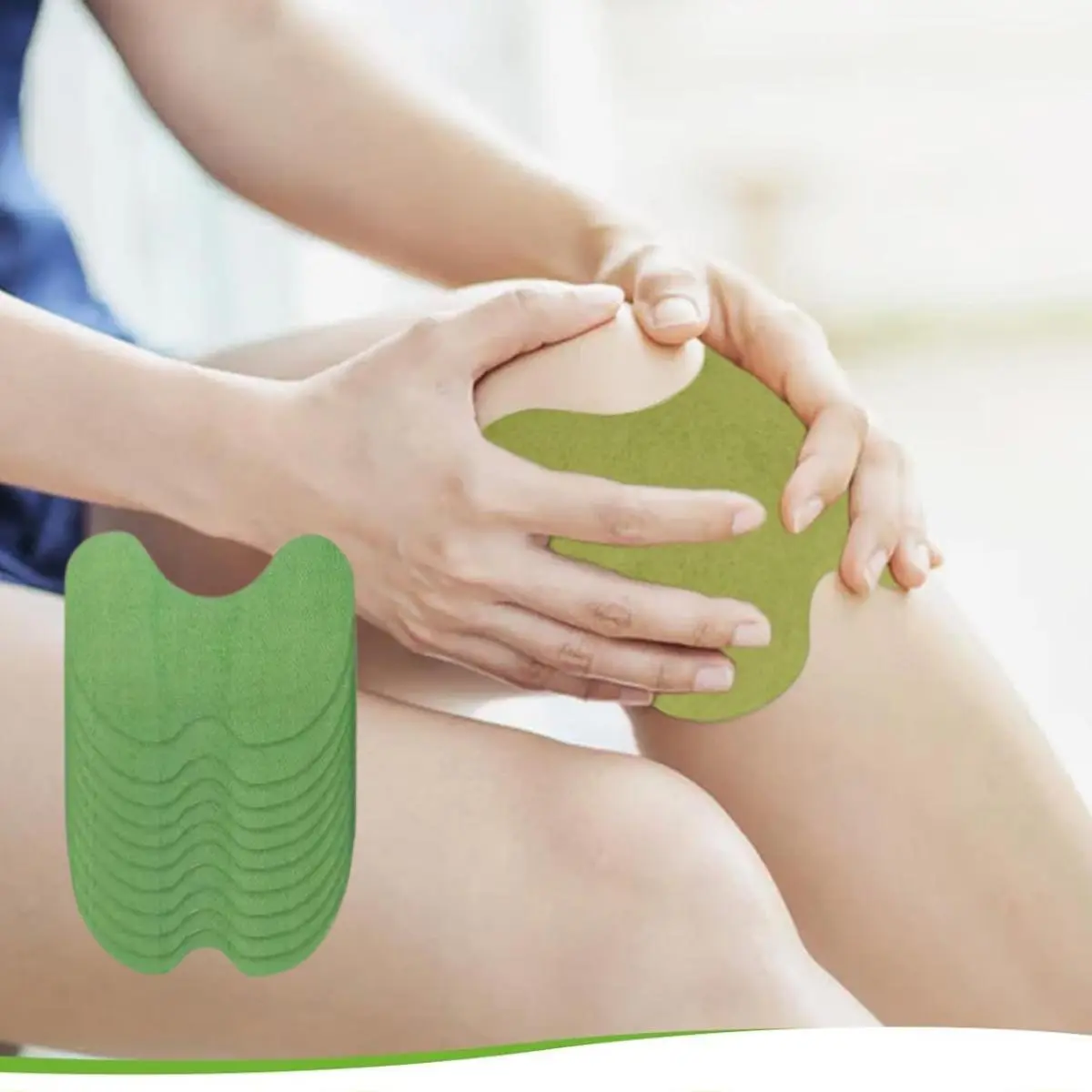 Knee Heat Pad Stick Patch with Ginger for Muscle Soreness & Joints Relief, Long-Lasting & Ergonomic Self-Heating Compress for Bedtime Use, Hot Compress