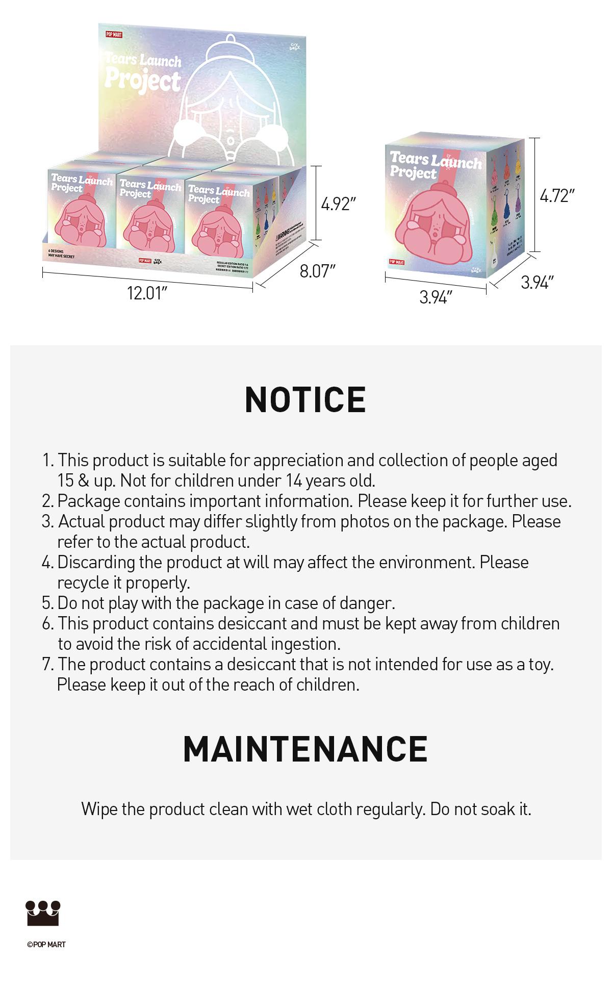 POP MART CRYBABY Tears Launch Project Series-Plush Pendant Blind Box