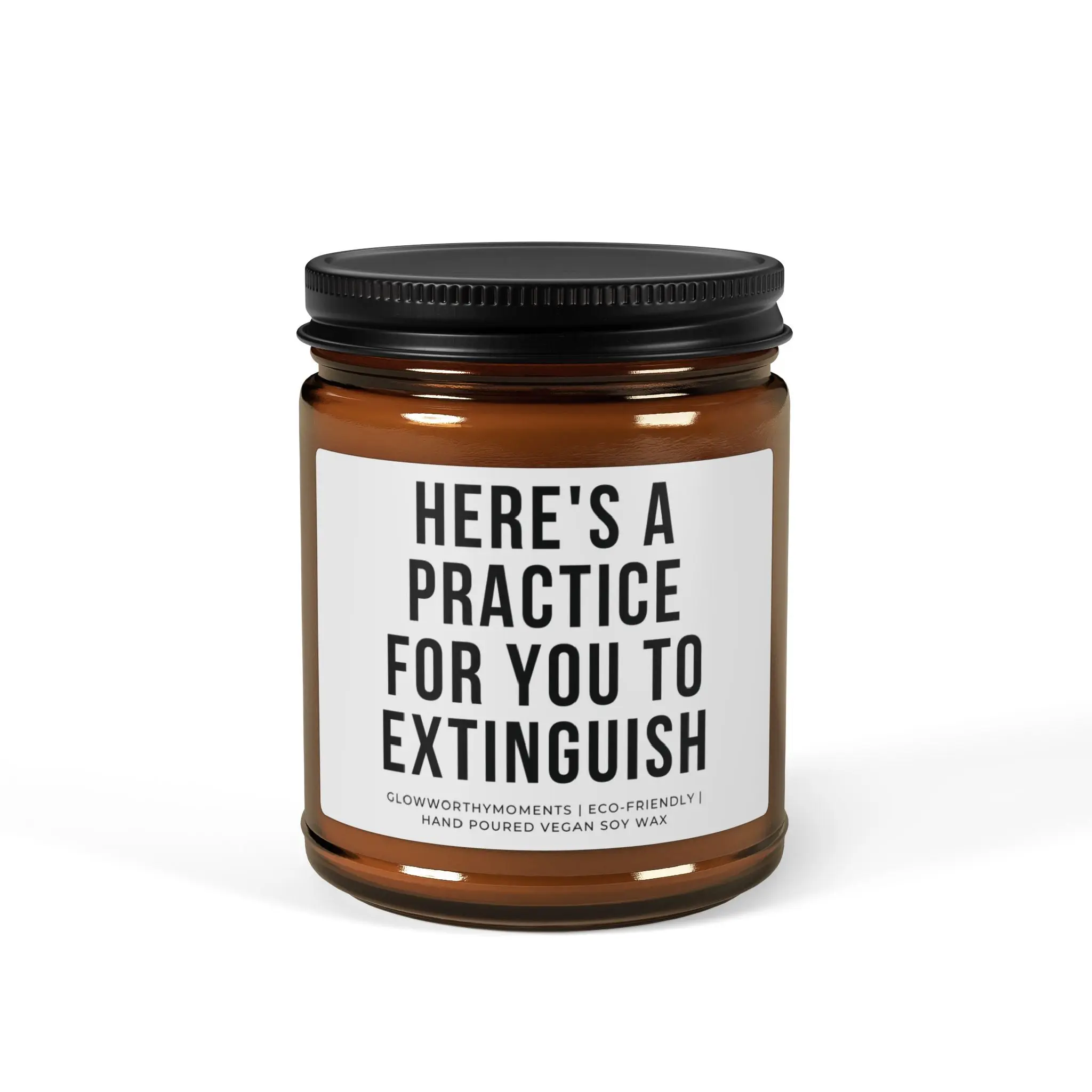 Firefighter Funny Practice 9oz Small Candle - Humor Training Gag Gift for Fire Crews - Non-Toxic Vegan Soy Wax - Perfect for Academy Graduation Pranks & Probie Initiation - 4oz Mini or 9oz Amber Jar - Eco-Friendly & Reusable candles
