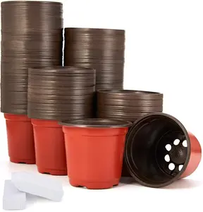 200-Pack 4 Inch Plastic  Pots Come with 200 count Labels, Seedling Flower  Container and Seed Starting Pots