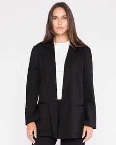 Black Ponte Knit Oversized Blazer