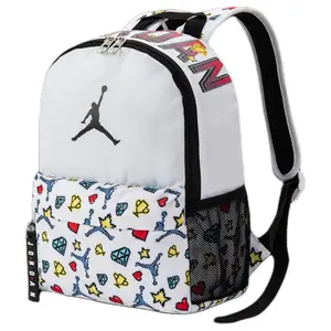 Jordan Mini Backpack with Star Diamond Design in White Polyester for Casual Use by Men and Women