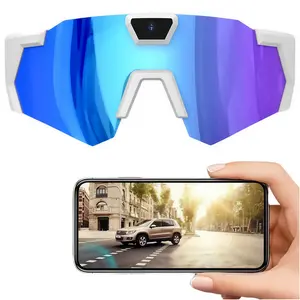 Smart Action Camera Sunglasses 4K Video & Audio Recording, Polarized Anti-UV Sports Glasses, Hands-Free POV Wearable Camcorder for Cycling, Fishing, Travel & Outdoor Activities