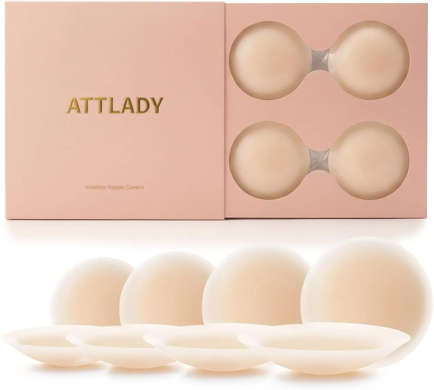 Nipple Covers for Women 4 Pairs Sticky Silicone Reusable Pasties No Show