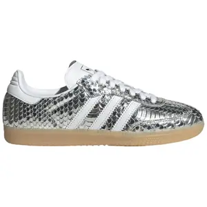 adidas Samba OG Patent Snakeskin Silver Metallic IH9016 Women's Fashion Shoes New
