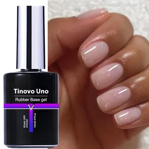 Tinovo Uno Jelly Nude Pink Ice Gel Nail Polish Base 12ml, Natural Jelly Color Two-in-One for Healthy Manicure, Suitable for UV/LED Lamp Use, Perfect Gift for Women and s' Nail Enthusiasts,Mother's Day/Valentine's Day gifts