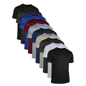 10-Piece Men's Crew Neck T-Shirt Set, 100% Cotton Sports Running Outdoor Tee, Unisex, Sweat-Wicking Heavyweight, Comfortable Base Layer, Machine Washable, All-Season Wear