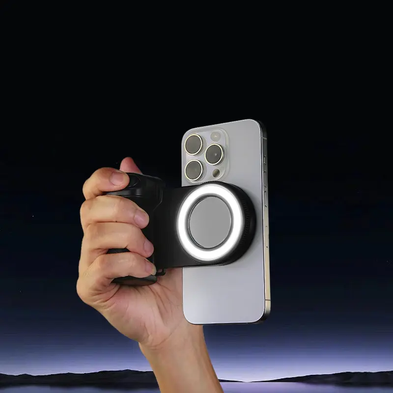Four-In-One Multifunctional Magnetic Mini Grip Light, Phone Rear Lens Fill Light, Selfie Stick Tripod Mount, Video Recording Lamp