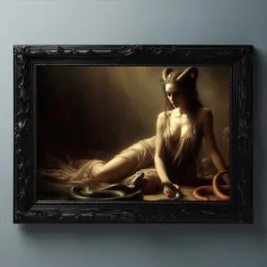 Room Decor, Demon Vintage Dark Art, Lilith with Serpents Devil Print, Occult Poster, Wiccan Art, Witch Print, Witchcraft, Gothic Female Demon