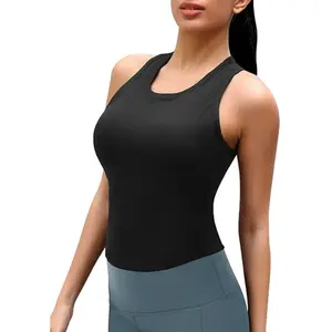 Women’s Tank Top with Built-in Bra Racerback Workout Top for Large Bust Casual Athletic Shirt for Yoga Activewear Fuller-Bust Friendly Support Stretchy Soft Comfort Fabric Flattering Fit Easy Movement Gym-to-Street Essential