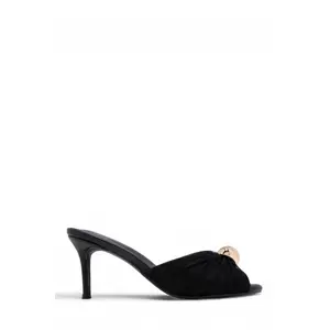 Olivia Peep Toe Single Sole Heels - Black