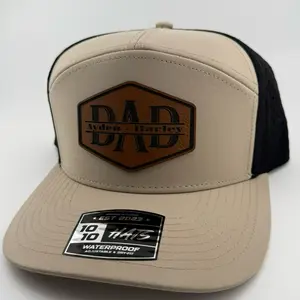 Custom Father’s Day Hat | Personalized Dad Hat | Grandpa Hat | Papa Hat | Engraved Leather Patch Hat | Father’s Day Gift