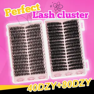 40P+80P Large Capacity 576PCS False Eyelash Mixed Set Fluffy Volume Lightweight False Eyelash Natural Beauty 10-16mm Mixed Length Eyelash Curler Left & Right Eye False Eyelash Suitable for all Eye Shapes Makeup Essential False Eyelash Cosmetic