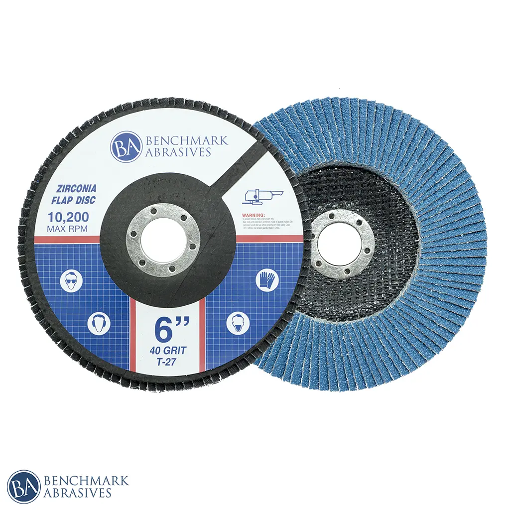 T27 High Density Zirconia Flap Disc, 6 inches x 7/8 inches Abrasive Tool for Wrought Iron, Nickel - Longer Grain Life Single Piece, Grinding Disc