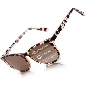 Progressive Multifocal Reading Sunglasses - for Women Men with Spring Hinge Acrylic Frame UV400 Trifocal Sun Readers Tortoise for 20ft Distance 1.50x