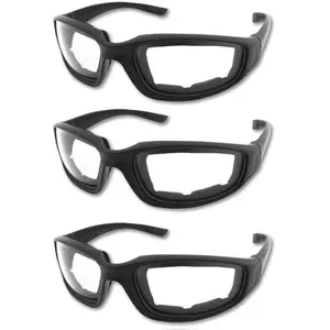 3 Pair Motorcycle Riding Glasses Padding Goggles UV Protection Dustproof Windproof Motorcycle Sunglasses for Outdoor Actives