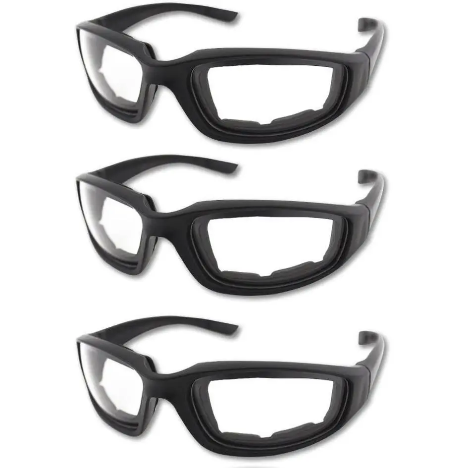 3 Pair Motorcycle Riding Glasses Padding Goggles UV Protection Dustproof Windproof Motorcycle Sunglasses for Outdoor Actives