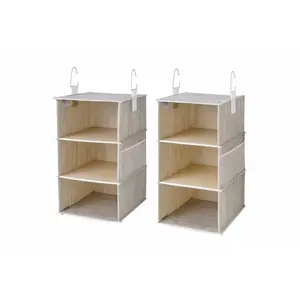 WeThinkStorage 2pk Attachable 3 Shelf Reinforced Hanging Closet Organizers 50lbs Capacity