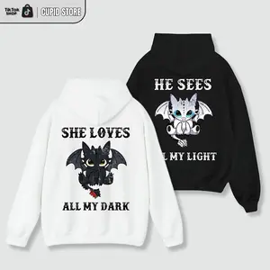 Matching couple Toothless and Light Fury He Sees All My Light and She Loves All My Dark Couple Hoodie, Shirt, Sweatshirts, Dragon's Couple Shirt, How To Train Your Dragon, Valentine Shirt, Valentine's Day Gift, Anniversary Gift for Her,Him