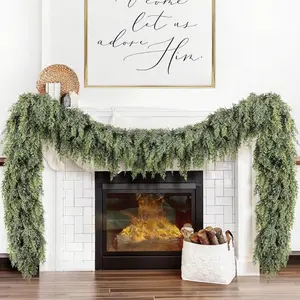 Christmas Garland 9ft – Realistic Faux Pine Greenery for Mantle, Fireplace, Stairs, Railing, Doorway & Outdoor Holiday Decoration