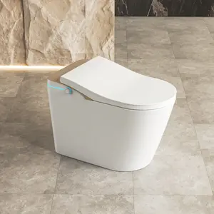 1-Piece Smart Bidet Toilet with Warm Water Spray & Dryer, Heated Seat, LED Display – Luxury Modern Bathroom Upgrade, Eco-Friendly Easy Clean, Trending TikTok Smart Home Essential for Small Spaces