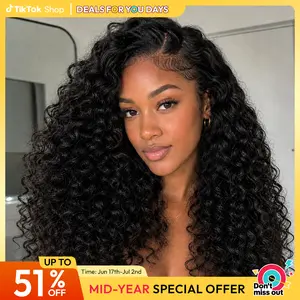 [NEW]CurlyMe Wear Go Glueless Indian Curly Human Hair Wig Thick & Full Defined Curls 13x6 Pre-Bleached Knots Pre-Cut Full Lace Frontal Wig with Elastic Drawstring #summerwins