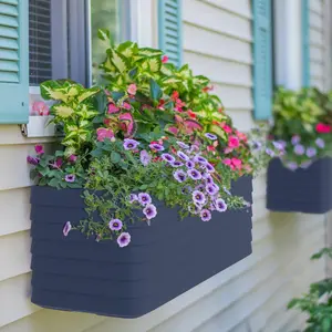 Slat Self-Watering Window Box Planter