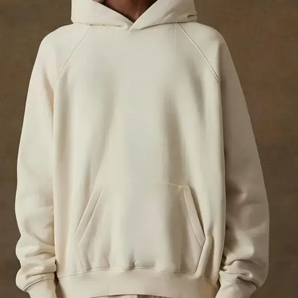 Men's Egg Shell Hoodie, Soft and Cozy Oversized Long Sleeve Sweatshirt, Loose Fit Casual Top with Pockets, Tops, Baggy, Menswear, Stylish, Pullover, Plain