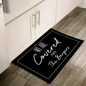 Personalized Psalm 91 "We Are Covered" Door Mat Custom Family Name Scripture Rug Christian Home Decor Gift Christmas Faith Gift Welcome Mat