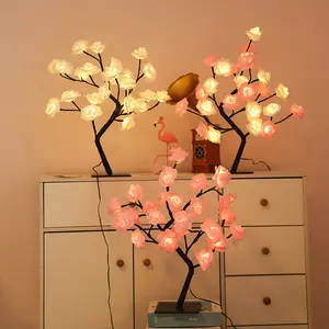 LED Rose Tree USB  Lamp - Romantic Tabletop Night Light for Bedroom Decor, Proposal & Gift