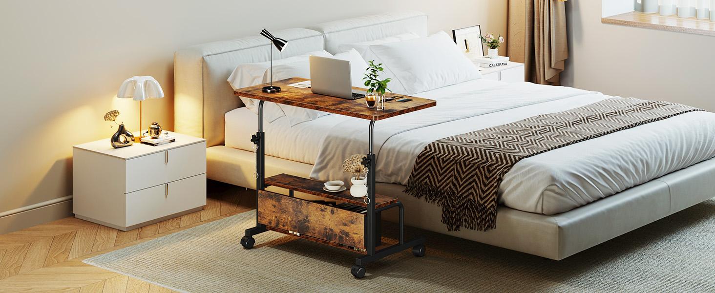 Laptop Desk Adjustable Desk Small Standing Desk Home Office Desks for Small Spaces Portable Desks Table for Bedrooms,Mobile Rolling Computer Work Desks on Wheels Laptop Desk Adjustable Desk Small Standing Desk Home Office Desks for Small Spaces Portable Desks Table for Bedrooms,Mobile Rolling Computer Work Desks on Wheels