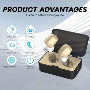 Rechargeable In-Ear Hearing Aids for Seniors, Noise Reduction, USB PD Charging, Portable Hearing Amplifier, Option, Enhanced Sound, Travel