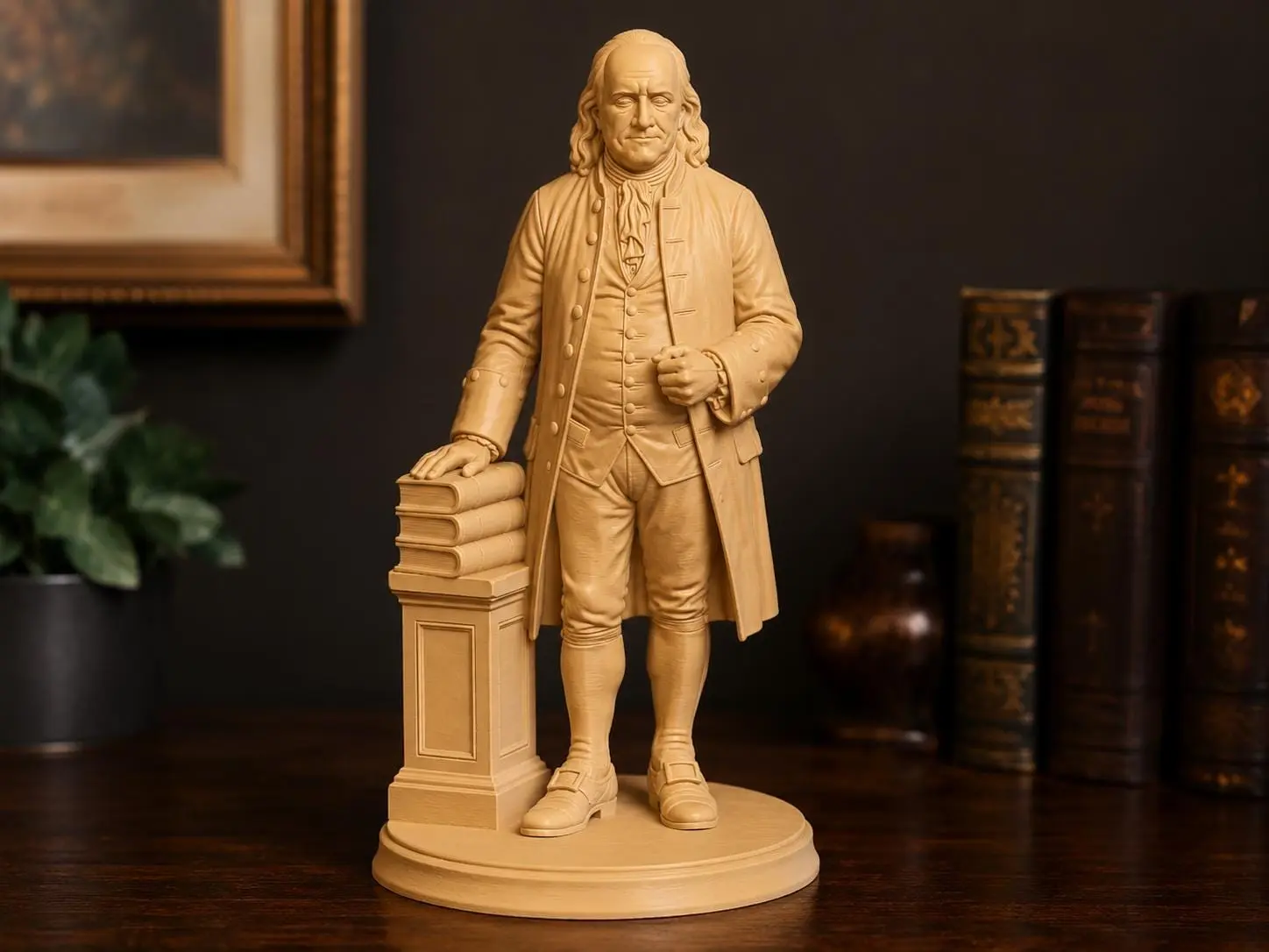 Benjamin Franklin Statue, Founding Father Sculpture, Historical Home Decor, Office Desk Display, Collector Gift