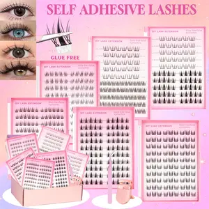 6 Styles Self-Adhesive Lash Cluster Kit,520PCS Clusters Kit,  Press On Lashes, Natural Look Pre-Glued Cluster Lashes, Ultra-Thin & Lightweight, Easy Apply for Beginners No Glue Needed No Remover No residue