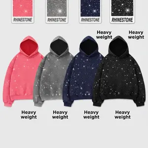 Rhinestone Glitter Unisex Overside Hoodies