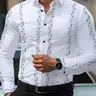 Men's Striped Print Buttoned Casual Shirt, Long Sleeve, Fitted Collared, Classic Casual Fashion Design, Comfortable & Stylish, Perfect for Daily Wear, Brand Quality Cs6031