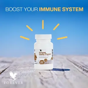 Forever Garlic Thyme is a natural dietary supplement that combines the powerful benefits of garlic and thyme. This unique formula helps support the immune system, promote cardiovascular health, protect the body against everyday threats, enhances immunity.