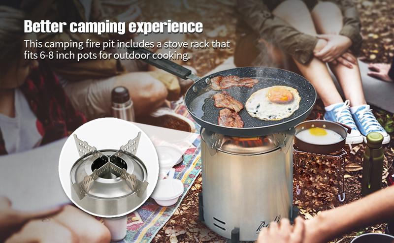 BALI OUTDOORS Smokeless Fire Pit, 6.5-Inch Turbo Flame Tabletop Fire Pit, Stainless Steel, Adjustable Flame, with Stand and Stove Rack, Carry Bag #springtok BALI OUTDOORS Smokeless Fire Pit, 6.5-Inch Turbo Flame Tabletop Fire Pit, Stainless Steel, Adjustable Flame, with Stand and Stove Rack, Carry Bag #springtok