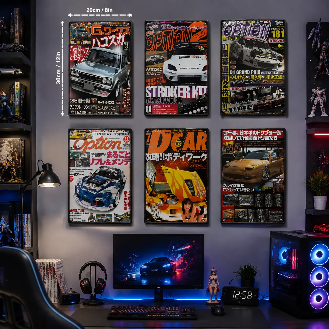 Japanese Racing Metal Sign, Retro JDM Car Garage Wall Decor, Vintage Street Racer Poster Style Tin Sign for Man Cave Workshop Office, Boyfriend Gift Holiday Gift