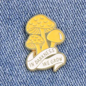 Cute Mushroom Styling Metal Brooch Fun Phrases Pin Lapel Badge Clothing Backpack Accessories