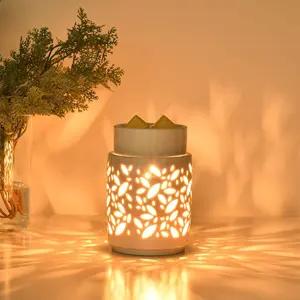 Ceramic Wax Melt Warmer,Wax Warmer for Scented Wax,Gifts for Women,Fragrance Melts for for Home Office Bedroom Gift & Decor(Leaf)