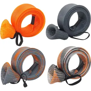 Fishing Rod Cover - 4 Pack Rod Sleeve Socks with Lanyard for Fly Spinning Casting Sea Fishing