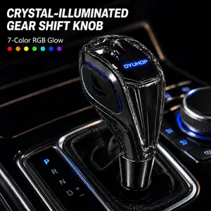 LED Crystal Gear Shift Lever 7-Color RGB Automatic Transmission Shift Knob Twist-On Installation Rechargeab Car Interior Atmosphere Lamp Shifter Modern Crystal Gear Handle for Car Modification #Summervibes #fathersdaygift