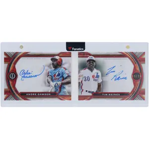 Andre Dawson and Tim Raines Montreal Expos Autographed 2023 Topps Tribute Tribute Tandems Booklet Red #TTBA-DR #9/10 Card - Fanatics Authentic Certified