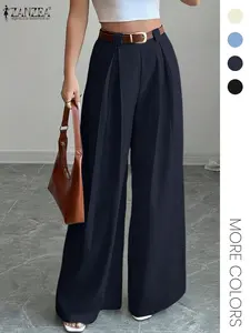 Women's Loose Wide Leg Pants, Pure Color Design, Casual Daily Wear and Travel, Lightweight Comfortable Fabric for All Seasons