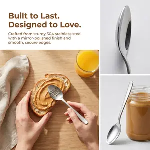 1pc Stainless Steel Engraving Spoon - Multi-Use for Peanut Butter, Coffee - Festive Party Gift for Cafes